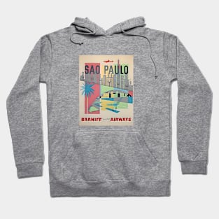 Sao Paulo Brazil Braniff Travel Poster 1960s Hoodie